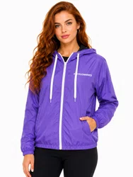 Jaqueta Feminina Flo Waves Icon Manga Longa Quebra Vento - Roxo