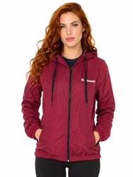 Jaqueta Feminina Flo Waves Icon Manga Longa Quebra Vento - Vinho