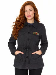 Jaqueta Feminina Juicy Parca Manga Longa Aberta - Preto