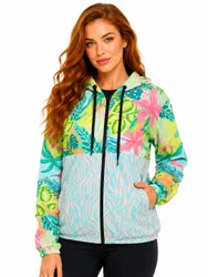 Jaqueta Feminina Loveboard Impermeavel Com Recortes - Floral