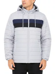 Jaqueta Masculina Session Bomber Com Touca 07 - Cinza/Marinho