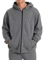 Jaqueta Moletom Masculina Session logo - Chumbo/Mescla
