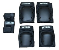 Kit Proteção Session Joelheira Cotoveleira Wrist Guard - Preto