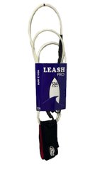 Leash Para Surf SDA 6 Pés - Branco Vermelho