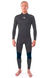 Long Jonh RC Mens FREELITE 3 2mm Back Zip vedado - Black 