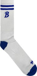 Meia Bazon Cano Medio Listra Logo - Branco/Azul