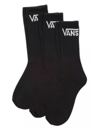 Meia Cano Alto Vans Kit 3 Pares Classic Crew - Preto