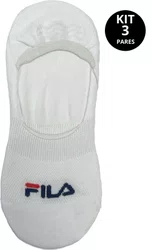 Meia Fila Cano Invisível Kit/3 Pares Feminino Sapatilha 34-38 - Branco