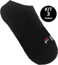 Meia Fila Cano Invisível Kit/3 Pares Feminino Sport Group - Preto