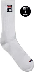 Meia Fila Cano Longo Kit/3 Pares 39-43 Masculino - Branco
