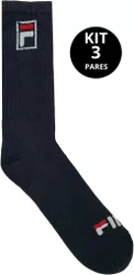 Meia Fila Cano Longo Kit/3 Pares 39-43 Masculino - Preto