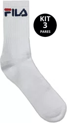 Meia Fila Cano Medio Kit/3 Pares 39-43 Masculino - Branco