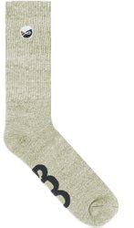 Meia Ous Unissex Cano Alto 100% Algodão - Branco Mescla