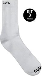 Meia Rip Curl Unissex Premium Cano Medio Kit c/3 - Branco