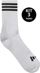 Meia Unissex Adidas Cush Crew Kit/3 Pares Cano Medio - Branco