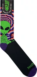 Meia Unissex Gnarly Alien Cano Longo Algodão - Preto