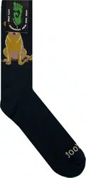 Meia Unissex Gnarly Caramelo Cano Longo Algodão Macio - Preto