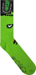 Meia Unissex Gnarly Frankstein Cano Longo Algodão - Verde