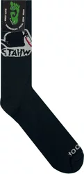 Meia Unissex Gnarly Lillar Cano Longo Algodão Macio - Preto