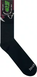 Meia Unissex Gnarly Panico Cano Longo Algodão Macio - Preto