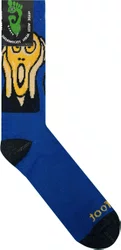 Meia Unissex Gnarly Susto Aterrorizante Cano Longo Algodão Macio - Blue