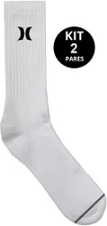 Meia Unissex Hurley Logo Surf Kit/2 Pares Cano Alto - Branco