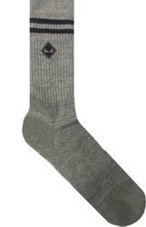 Meia Unissex Session Cano Alto Faixa - Cinza/Mescla