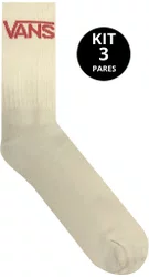 Meia Vans Unissex Turtle Flame Médio Kit c/3 - Bege