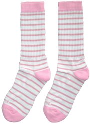 Meia Vomne Lines Cano Longo - Branco/Rosa