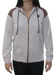 Moletom Feminino Loveboard Manga Longa com Ziper com Capuz - Rosa Mesclado 