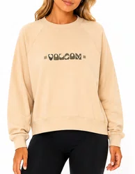 Moletom Feminino Volcom Careca Stone Crew - Off White