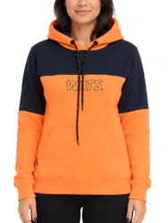 Moletom Feminino Wats Girl Neon Manga Longa com Capuz - Laranja Neon