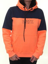 Moletom Feminino Wats Girl Neon Manga Longa com Capuz - Laranja Neon