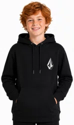 Moletom Juvenil Volcom Iconic Stone - Preto
