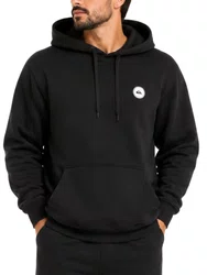 Moletom Masculino Quiksilver  Canguru Transfer Round Capuz - Preto