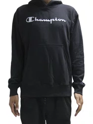 Moletom Masculino Chamipion Script Canguru - Preto