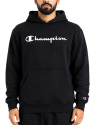 Moletom Masculino Chamipion Script Canguru - Preto