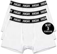 Pack Com 3 Cuecas High Boxer - Branco