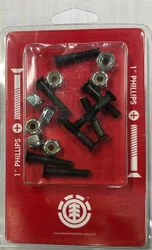 Parafusos para Skate de Base Element 1" Phillips 10mm - Preto