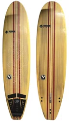 Prancha de Surf Funboard Session 7.1 Semi-Nova 49.2 Litros de Volume - Madeirada/listras Bordo