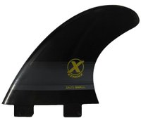 Quilha para Prancha de Surf Expans FCS 1 Salt Small Triquilha (3 quilhas) com Chave  - Preto/Amarelo