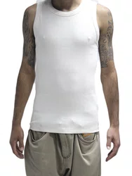 Regata Masculina Canelada Plano C Tank Top - Branco