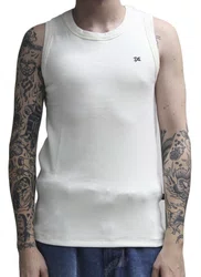 Regata Masculina Canelada Plano C Tank Top Estampada - Off White