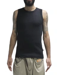 Regata Masculina Canelada Plano C Tank Top - Preto