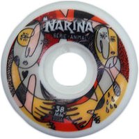 Roda para Skateboard Narina 58mm Arte - Branco/Laranja