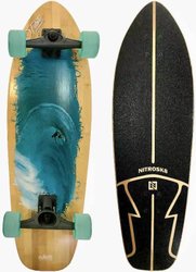 Simulador De Surf Nitro Model Carlos Burble Tahiti - Madeira/Azul