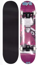 Skate Montado Iniciante Anti Action Robo - Rosa