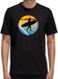 Camiseta Santo Swell Black Surfer Sunset de Algodão Estampada Manga Curta - Preto