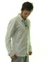 Camisa Masculina Globe Stripes de Botão Manga Longa - Branco