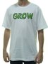 Camiseta Masculina Grow Organic Leters Estampada Manga Curta - Branco